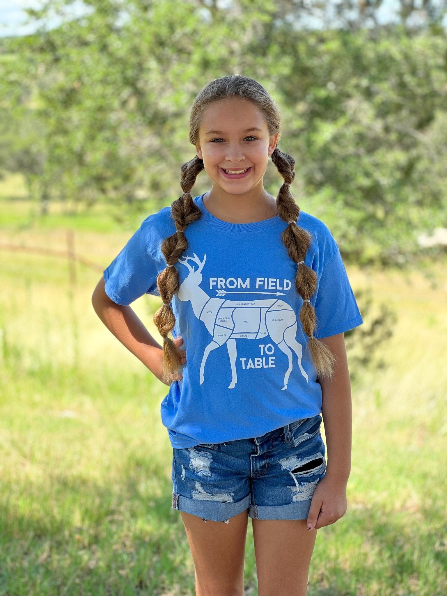 Field to Plate Youth T-Shirt - Blue - The Kendall Jones Store